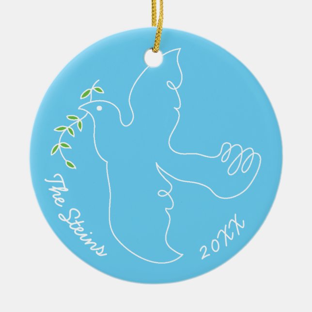 Hanukkah "Chanukah Dove" Circle Ornament (Framsidan)