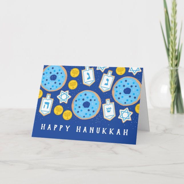 Hanukkah Chanukah Efterrätter Munkar Kakor Kort (Framsida)