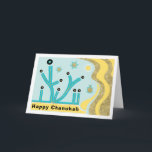 Hanukkah/Chanukah-gratulationskort/kuvert Blue/Gul Helgkort<br><div class="desc">Hanukkah/Chanukah-hälsningskort med vitt kuvert blått/Guld. Designad med menorahs, drömmar och stjärnor från Davids i en bakgrund av golder och blues. Anpassa genom att ta bort "Lycklig Chanukah" och välja ditt favoritteckensnitt stil, färg, storlekt och ordagrant. Använda den tomma sidan för att uttrycka ditt bästa önskemål för en underbar Hanukkah! Tack...</div>