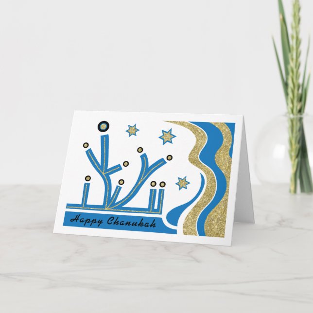 Hanukkah/Chanukah-hälsningskort med kuvert Helgkort (Framsida)