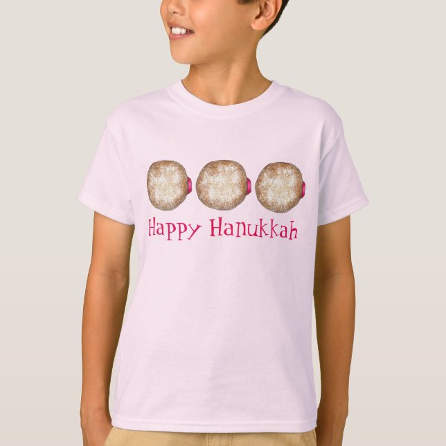 Hanukkah Chanukah Jewish Helgdagars Jelly Doughnut T Shirt (Framsida)