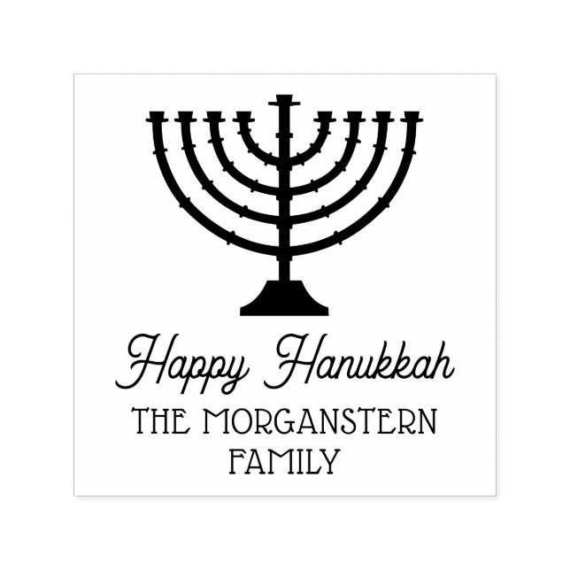 Hanukkah Chanukah Menorah Family Namn Självfärgande Stämpel (Design)
