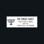Hanukkah Chanukah Menorah Namn Returadress Självfärgande Stämpel<br><div class="desc">Hanukkah Menorah Namn Returadress ================</div>