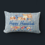 Hanukkah Chanukah Menorah Watercolor Blue Mönster Lumbarkudde<br><div class="desc">Den här designen har skapats med digitalteknik. Det kan vara personlig genom att klicka på anpassningsknappen och ändra färg, lägga till namn, initialer eller ord. Kontakta mig på colorflowcreations@gmail.com om du vill ha denna design på en annan produkt. Köp min ursprungliga abstrakt-akrylmålning för försäljning på www.etsy.com/shop/colorflowart. Se fler av mina...</div>