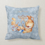 Hanukkah Chanukah Menorah Watercolor Blue Snö Kudde<br><div class="desc">Den här designen har skapats med digitalteknik. Det kan vara personlig genom att klicka på anpassningsknappen och ändra färg, lägga till namn, initialer eller ord. Kontakta mig på colorflowcreations@gmail.com om du vill ha denna design på en annan produkt. Köp min ursprungliga abstrakt-akrylmålning för försäljning på www.etsy.com/shop/colorflowart. Se fler av mina...</div>