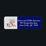 Hanukkah Chanukah Returadress Blue Returadress Etikett<br><div class="desc">Den här designen har skapats genom digital grafik. Det kan vara personlig i området att tillhandahålla eller anpassa genom att klicka för att anpassa ytterligare alternativ och ändra namn, initialer eller ord. Du kan också ändra texten färg och stil eller ta bort texten för en bilddesign. Kontakta mig på colorflowcreations@gmail.com...</div>