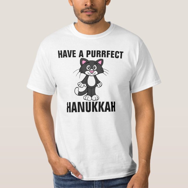 Hanukkah Chanukah roliga KATTt-skjortor, katter T-shirt (Framsida)