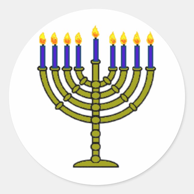 Hanukkah/Chanukah Runt Klistermärke (Framsida)