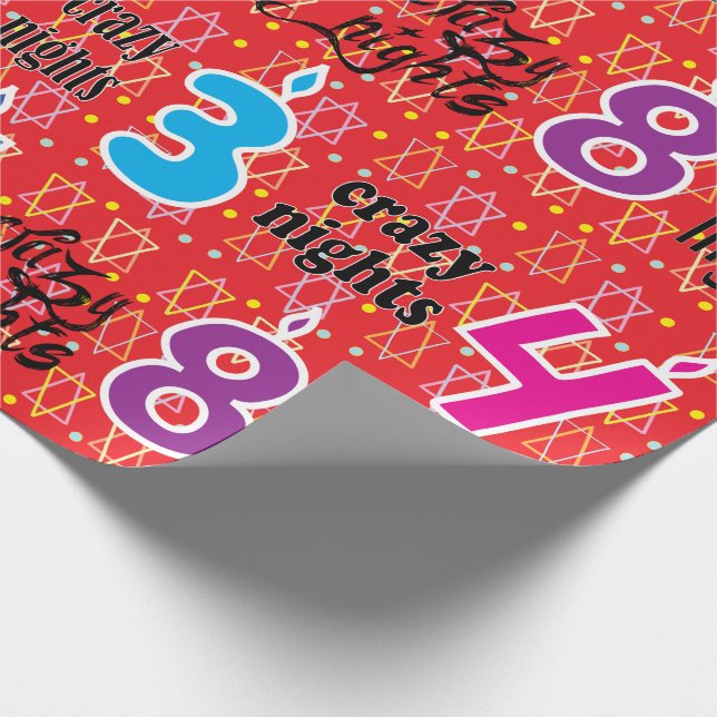 Hanukkah/Chanukah Wrapping Papprare "8 Crazy Night Presentpapper (Hörn)