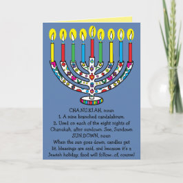Hanukkah Chanukiah Funny Menorah Helgkort