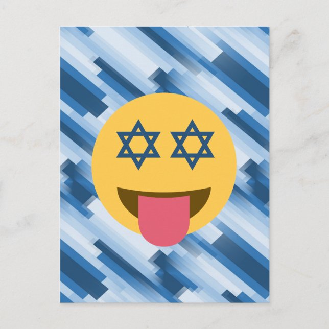hanukkah chanukkah emoji helg vykort (Framsida)