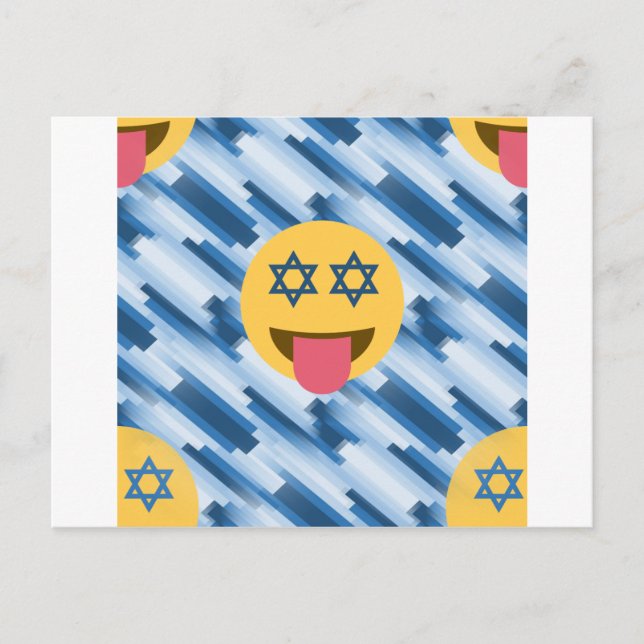 hanukkah chanukkah emoji helg vykort (Framsida)