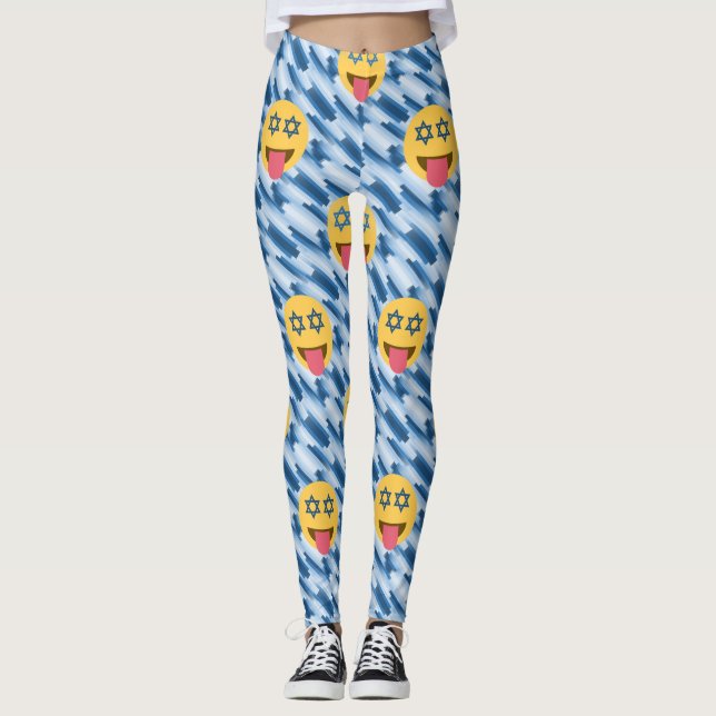 hanukkah chanukkah emoji leggings (Framsida)