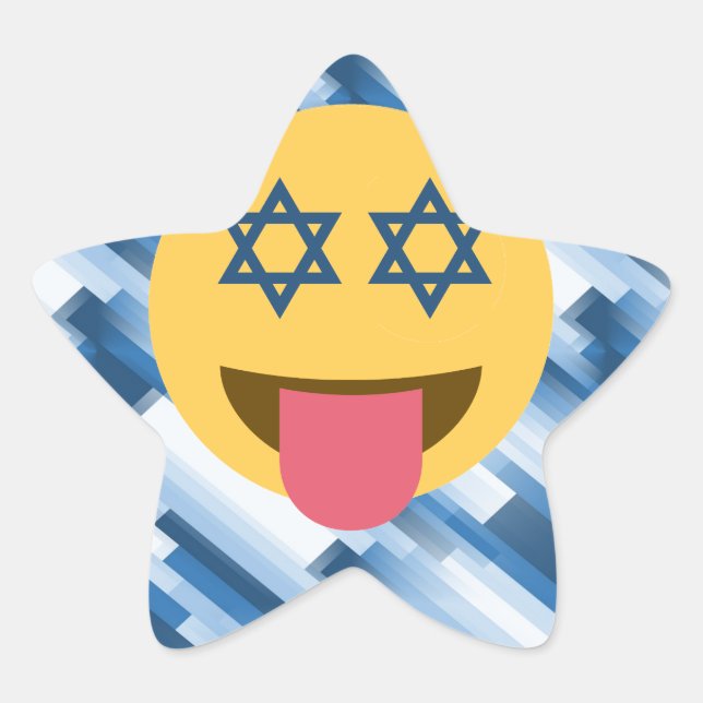 hanukkah chanukkah emoji stjärnformat klistermärke (Framsida)