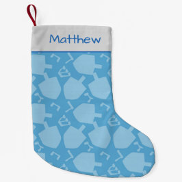 Hanukkah Charm Dreidel och Hebrew Alphabet Liten Julstrumpa