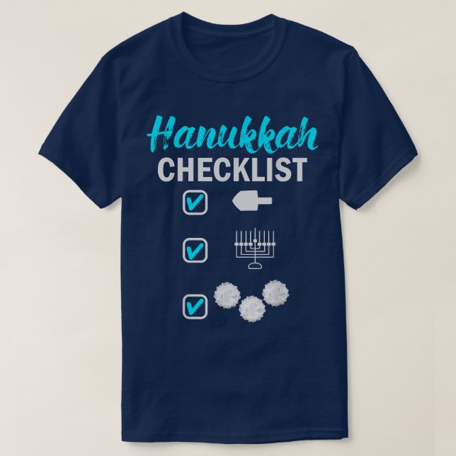Hanukkah Checklist  T Shirt (Design framsida)