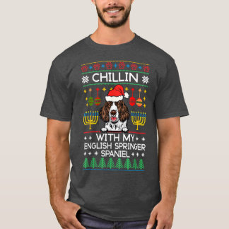 Hanukkah Chillin med min engelska Springer spanel T Shirt