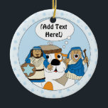 Hanukkah Circle Ornament<br><div class="desc">Hanukkah Circle Ornament (Dubbla Sided). Anpassa genom att välja ditt favoritteckensnitt stil, storlekt, färg och text!</div>