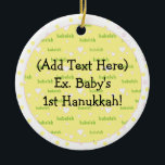 Hanukkah Circle Ornament<br><div class="desc">Hanukkah Circle Ornament. Anpassa genom att använda ditt favoritteckensnitt stil,  färg,  storlekt och ordalydelse.</div>