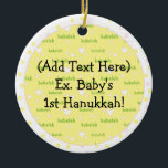 Hanukkah Circle Ornament<br><div class="desc">Hanukkah Circle Ornament. Anpassa genom att använda ditt favoritteckensnitt stil, färg, storlekt och ordalydelse.</div>