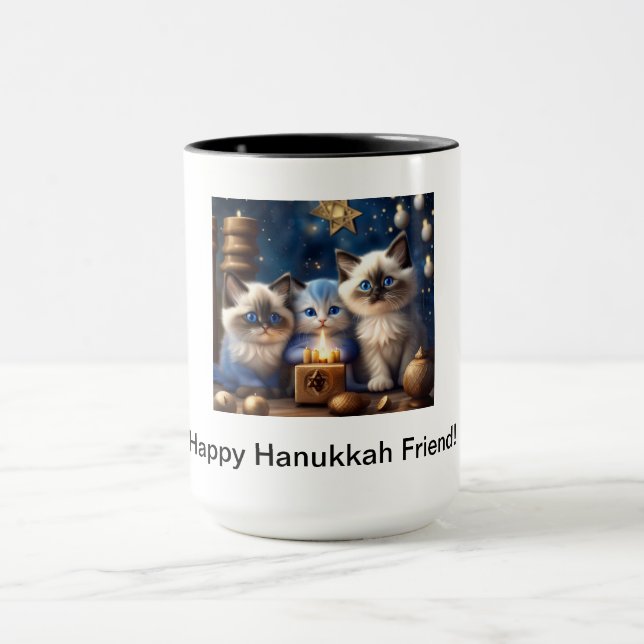 Hanukkah Coffee Mugg med Ragdoll Cats (Center)