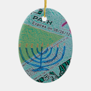 Hanukkah Collage Julgransprydnad Keramik