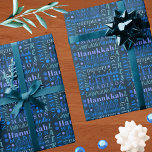 Hanukkah Collage Mörk blått Coola Cute Barn Namn Presentpapper<br><div class="desc">Skapa din egen anpassningsbar Hanukkah papper i detta söta mörk blått ord-kollage med ditt barns namn som firar helgdag. Enkel att anpassa, lägg bara till ditt barns namn i textmallen och titta på när det fylls i den djupa blå typografin. Temat Chanukah omfattar latkes, drömmar, gelt och ljus i en...</div>