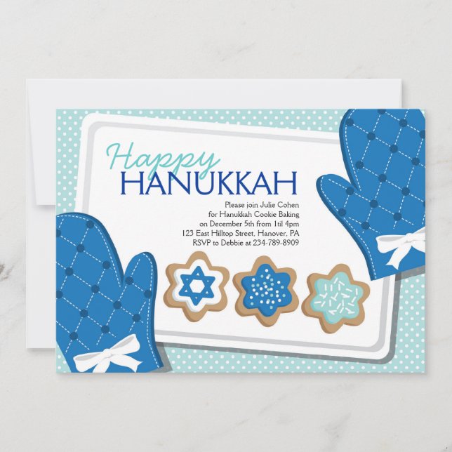 Hanukkah Cookie-inbjudningar Inbjudningar (Framsida)