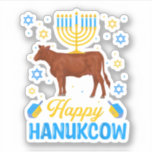 Hanukkah Cow Orah Dreidel Jewish Chanukah Decorati Klistermärken<br><div class="desc">Hanukkah Cow Orah Dreidel Jewish Chanukah-Dekorationer. Utformning av perfekten för människor som föder upp och föder upp höns och ladudjur i kärlek. Ta den här designen som en födelsedagspresent till din morfar, mormor, pappa, mamma, fru, make, syster eller bror. Utformningen är också underbar oavsett tillfälle från julklappar, halloween, födelsedag, thanksgiving...</div>