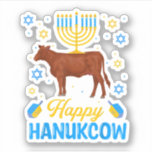 Hanukkah Cow Orah Dreidel Jewish Chanukah Decorati Klistermärken<br><div class="desc">Hanukkah Cow Orah Dreidel Jewish Chanukah-Dekorationer. Utformning av perfekten för människor som föder upp och föder upp höns och ladudjur i kärlek. Ta den här designen som en födelsedagspresent till din morfar, mormor, pappa, mamma, fru, make, syster eller bror. Utformningen är också underbar oavsett tillfälle från julklappar, halloween, födelsedag, thanksgiving...</div>