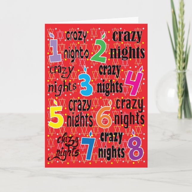 "Hanukkah Crazy Nights" hälsningskort med kuvert Helgkort (Framsida)