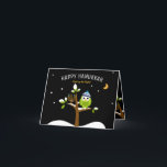 Hanukkah Cute Uggla & Menorah Light upp till natte Helgkort<br><div class="desc">Den här slöjan, färgfull Hanukkah Uggla och Menorah i Snowy Träd är helt roligt! ditt bästa önskemål och nöje med Anpassningsbar Chanukkah-kort! Ljus upp Nights. Designad för att få alla att le den här julhelgen. All text kan enkelt ändras eller tas bort. Om du vill se en ändring av den...</div>