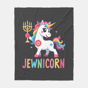 Hanukkah Dabbing Enhörning Jewnicorn Chanukah Judi Fleecefilt