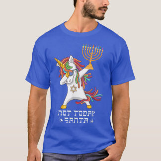 Hanukkah Dabbing Unicorn Inte i dag Santa Jewnicor T Shirt