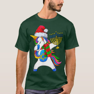 Hanukkah Dabbing Unicorn Jewnicorn Chanukah Jewish T Shirt