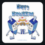 Hanukkah Dancing Dreidels och Jelly Doughnut Fyrkantigt Klistermärke<br><div class="desc">Du tittar på Lee Hiller Photography Art and Design Collection of Home and Office Decor,  Apparel,  Gifts and Collectibles. Utformningen omfattar Lee Hiller Photography och Mixed Media Digital Art Collection. Du kan visa hennes naturfotografi på http://HikeOurPlanet.com/ och följa hennes vandrande blogg i Hett Vår nationalpark.</div>