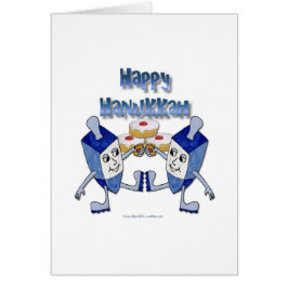 Hanukkah Dancing Dreidels och Jelly Doughnut Hälsningskort