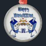 Hanukkah Dancing Dreidels och Jelly Doughnut Julgransprydnad Metall<br><div class="desc">Du tittar på Lee Hiller-designsamlingen av Hem- och Office Decor,  Apparel,  Gifts and Collectibles. Utformningen omfattar Lee Hiller Photography och Mixed Media Digital Art Collection. Du kan visa hennes naturfotografi på http://HikeOurPlanet.com/ och följa hennes vandrande blogg i Hett Vår nationalpark.</div>