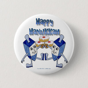 Hanukkah Dancing Dreidels och Jelly Doughnut Knapp