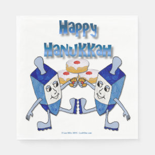 Hanukkah Dancing Dreidels och Jelly Doughnut Pappersservett