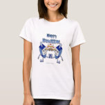 Hanukkah Dancing Dreidels och Jelly Doughnut T-shirt<br><div class="desc">Du tittar på Lee Hiller-designsamlingen av Hem- och Office Decor,  Apparel,  Gifts and Collectibles. Utformningen omfattar Lee Hiller Photography och Mixed Media Digital Art Collection. Du kan visa hennes naturfotografi på http://HikeOurPlanet.com/ och följa hennes vandrande blogg i Hett Vår nationalpark.</div>