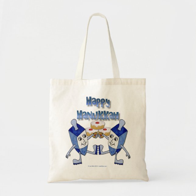 Hanukkah Dancing Dreidels och Jelly Doughnut Tygkasse (Framsidan)