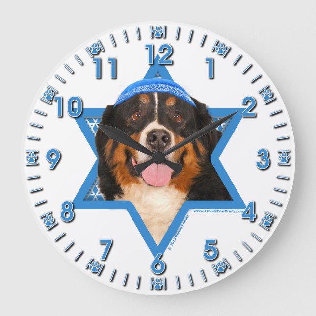 Hanukkah davidsstjärna - Bernese berghund Stor Klocka (Framsida)