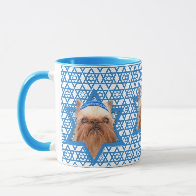 Hanukkah davidsstjärna - Bryssel Griffon Mugg (Vänster)