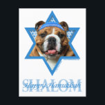 Hanukkah davidsstjärna - bulldogg helg vykort<br><div class="desc">Vad kunde göra ordstävet lyckliga Hanukkah mer roligt än ha denna bulldogg att ha på sig en Yamaka som omgavs av davidsstjärnan. Denna nyckfulla helgdagdesign ska är säker att glädja din vänner och familj såväl som andra hund älskare. Denna design är tillgänglig in över 100 Hund aveln. Om du inte...</div>