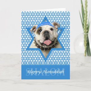 Hanukkah davidsstjärna - bulldogg helgkort