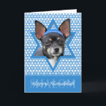Hanukkah davidsstjärna - Chihuahua Helgkort<br><div class="desc">Vad kunde göra ordstävet lyckliga Hanukkah mer roligt än ha denna Chihuahuahund att ha på sig en Yamaka som omgavs av davidsstjärnan. Denna nyckfulla helgdagdesign ska är säker att glädja din vänner och familj såväl som andra hund älskare. Denna design är tillgänglig in över 100 Hund aveln. Om du inte...</div>
