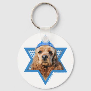 Hanukkah davidsstjärna - cockerspanielSpaniel Nyckelring