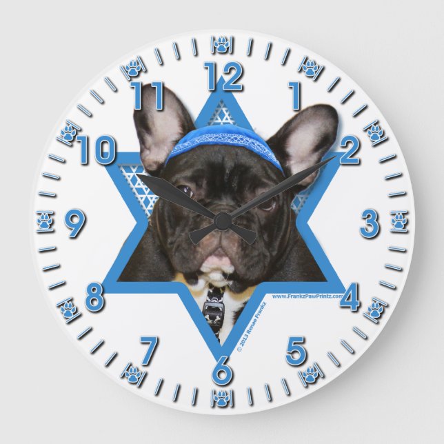 Hanukkah davidsstjärna - fransk bulldogg - kricka stor klocka (Framsida)
