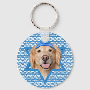 Hanukkah Davidsstjärna - Golden Retriever - Corona Nyckelring